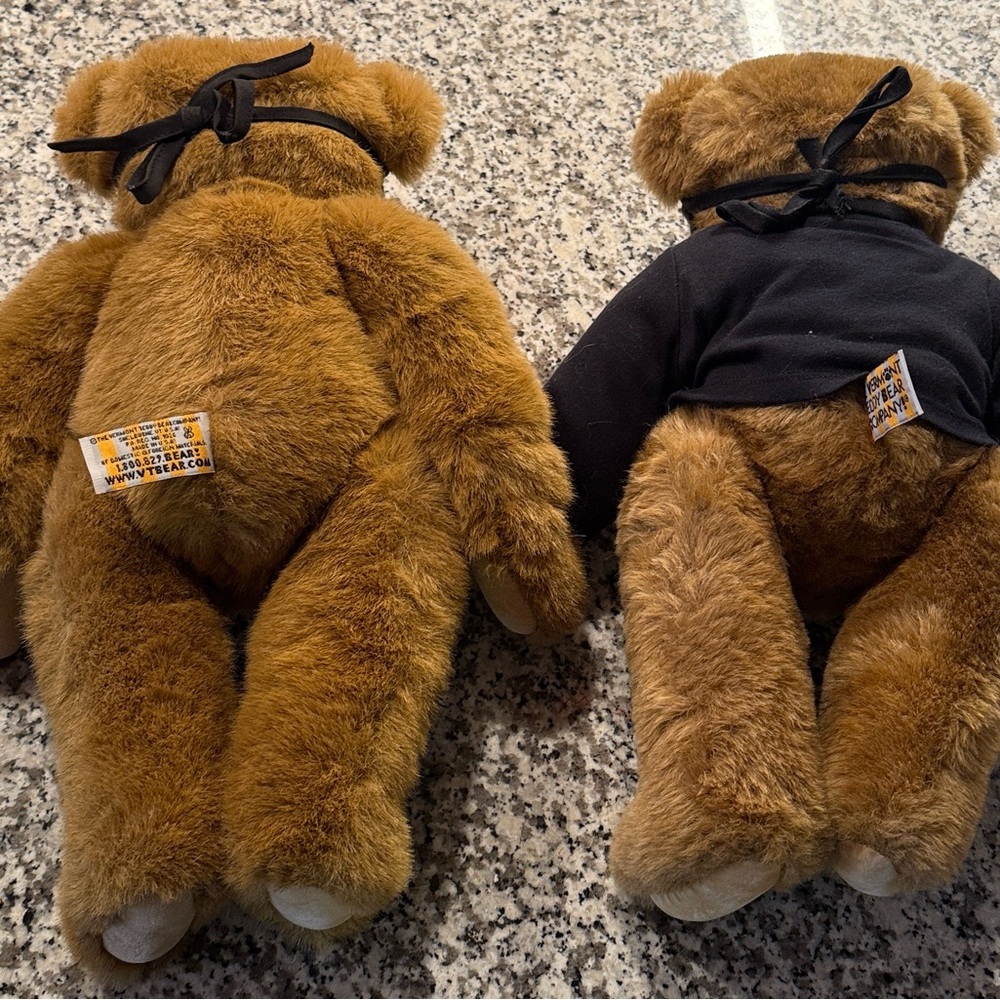 2 Vermont Teddy Bears with Black Mask/Bandit - Picture 9 of 12